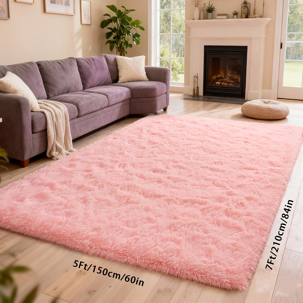 A Super Soft Thick Plush Carpet, Fluffy And Soft, Suitable for Bedroom Indoor Carpet, Non-Slip Soft Machine Washable Carpet,Ideal for Bedroom, Living Room,Study, Dorm,,Home Decor, Christmas Gift, Christmas Decor