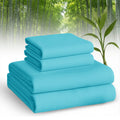 Solid Color Cooling Bed Sheet Set, Breathable Fitted Bedding and Pillowcases in Twin, Full, Queen and King Sizes with 12 Colors for Bedroom and Guest Room