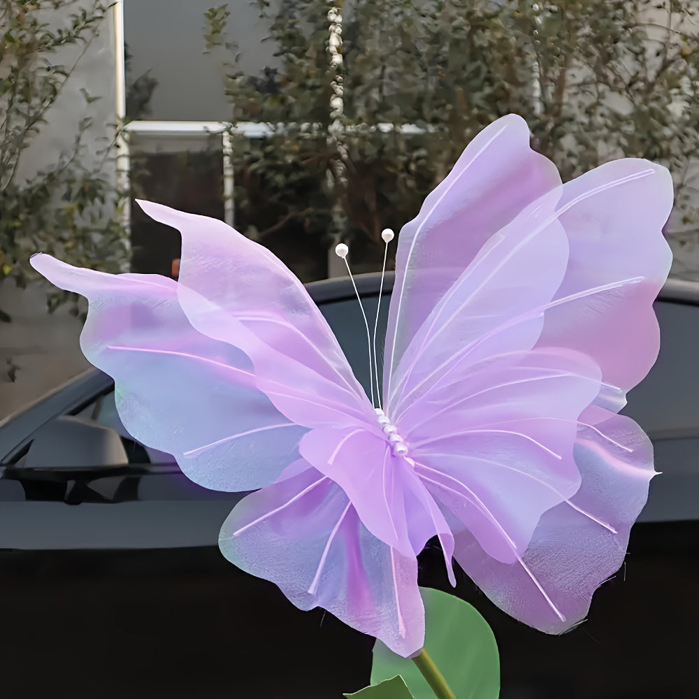 2pcs 3D Butterfly, Artificial Butterfly Wedding Decorations, Featherless, No Electricity Required, for Home, Garden, Bride, Party, All Seasonal Holiday Atmosphere, Home Decor, Outdoor Decor, Family Decor