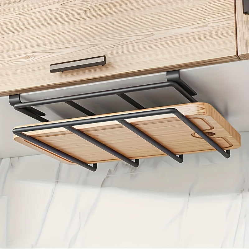 Kitchen Hook Rack, Capable Of Hanging Cutting Boards, Pot Covers And Cabinet Door Hooks, Making It Easy To Organize Kitchen Utensils And Bathroom Supplies. Made Of Steel And Carbonized Coating, It Is More Sturdy And Stable, And Less Prone To Rust.