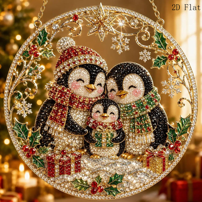 2D Flat Christmas Sun Catcher Hanging Decoration Set, Acrylic Sun Catcher Kit, Suitable for Beginners And Adults, Seasonal Christmas Home Hanging Decoration, 2D Flat Design