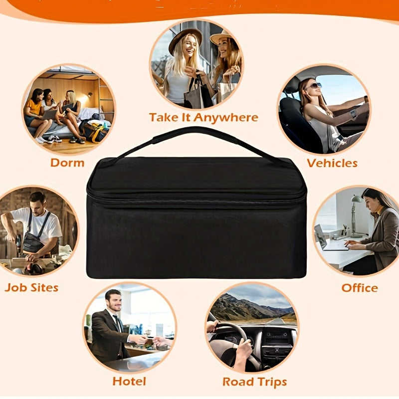 3in1 Portable Microwave Food Warmer, 80W Fast Heating Personal Mini Portable Oven Lunch Box, 12V/24V/110V Heated Lunch Box for Reheating And Cooking Food In Car Truck Work Camping Office