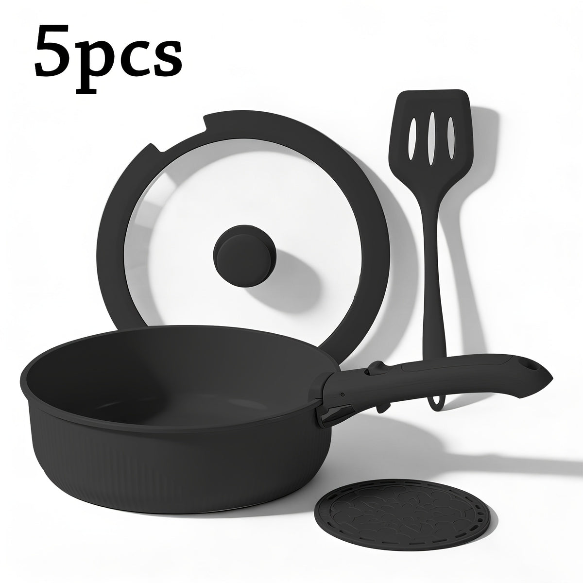 24pcs/7pcs/5pcs Cookware Set Non-Stick Pots & Pans Induction-Ready Kitchen Cookware Set Includes Skillet/Frying Pan/Soup Pot/Steak Pan Removable Handles Home & RV Kitchen Set Stackable Kitchen Accessories Easy To Clean Multiple Colors