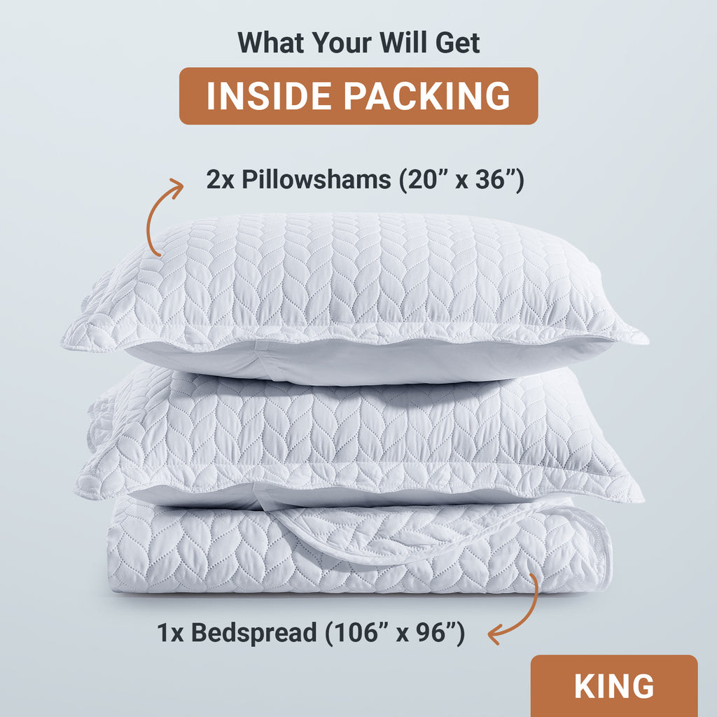 Lightweight Quilted Bedspread – Soft and Breathable Quilt Set, All Season Microfiber Bedding, Modern Style Soft Bedding Set, Twin, Full / Queen, King Sizes, Machine Washable Halloween Christmas