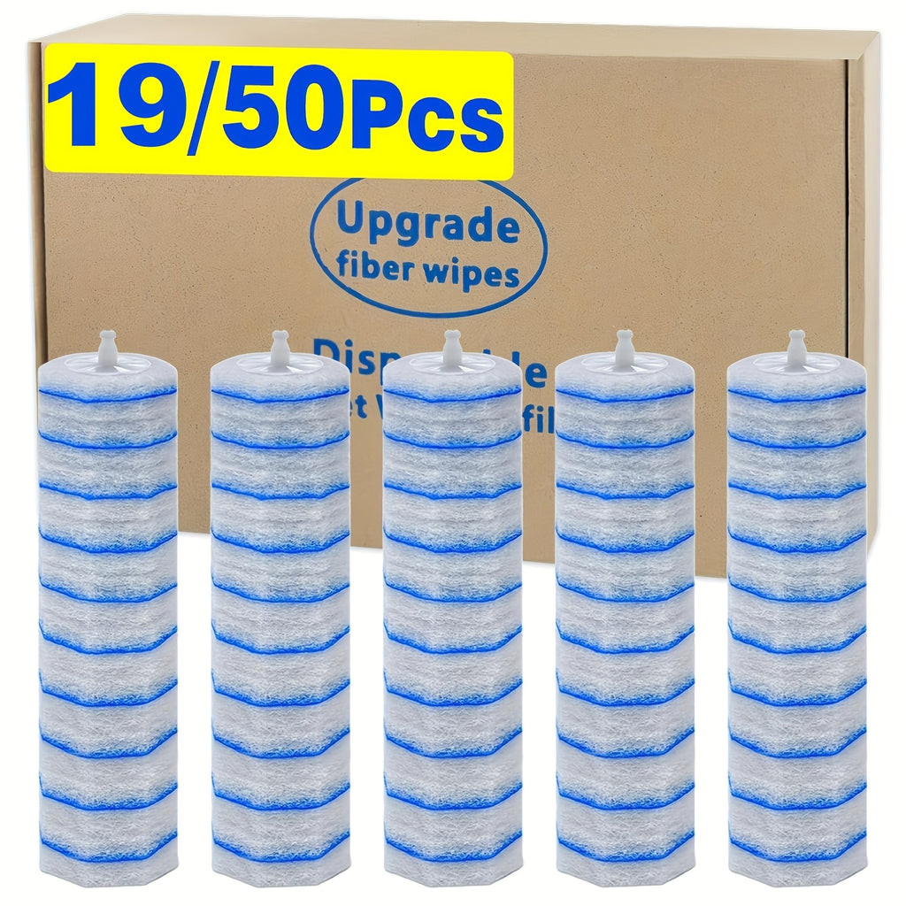 119/50/19-count Toilet Wand Refills, Disposable Toilet Brush Refills Replacement, Toilet Bowl Cleaner Wand Refills, Upgraded Fiber Toilet Brush Head for Bath & Toilet Bowl Deep Cleaning