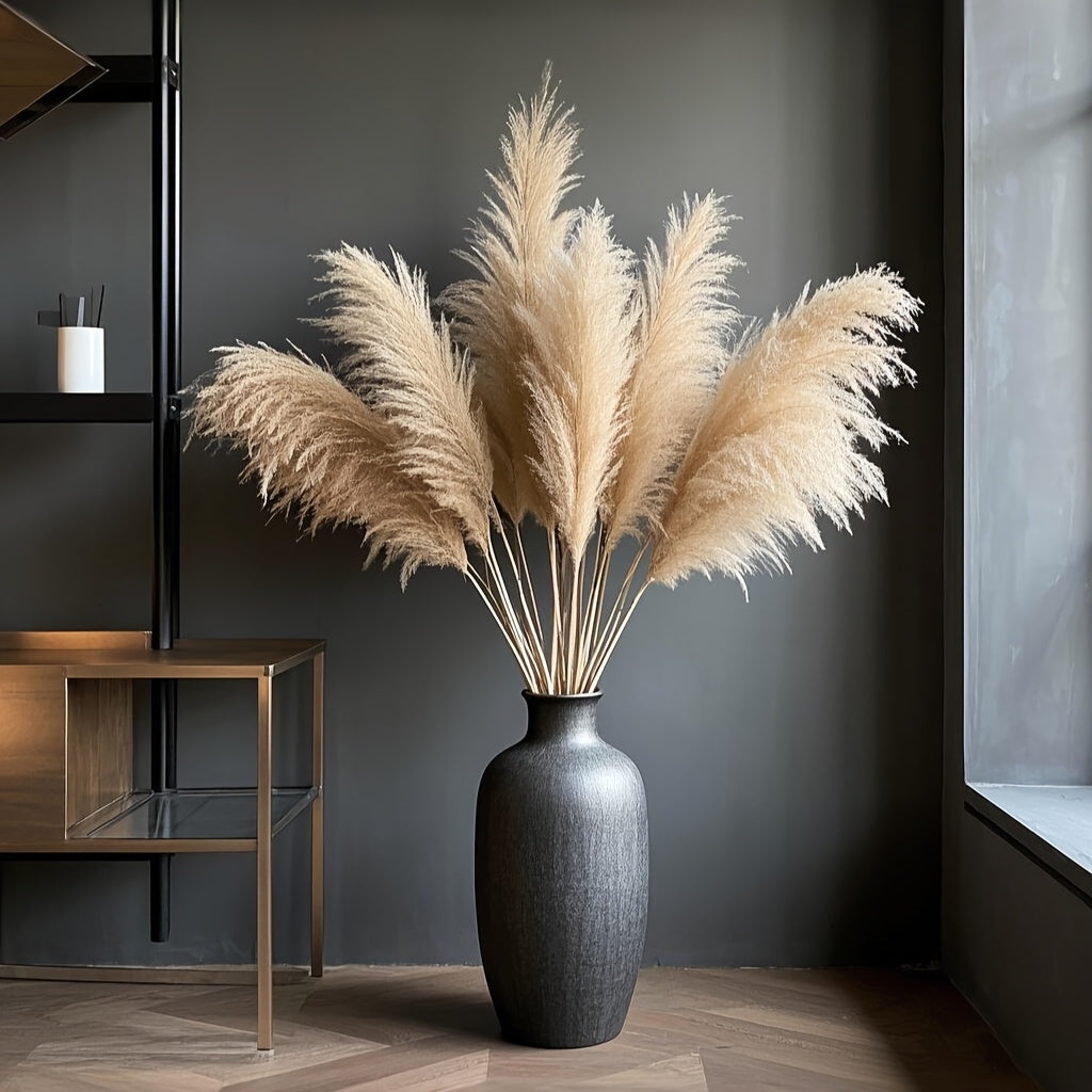 10 Stalks Of 45 Inch (about 115cm Tall) Ultra High Pampas Grass, Suitable for High End Decoration Ideal for Floor Vases, Living Room Floors, Floor Plants, Decorative Displays, And Woven Wall Decorations.