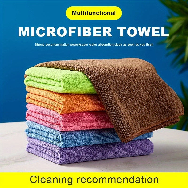 20pcs, Random Color Microfiber Cleaning Cloth, Dishwashing Cloth, Multifunctional Cleaning Towel, Household Rag, Kitchen Bathroom Cleaning Towel, Durable Absorbent Towel, Easily Remove Stains And Grease, Cleaning Supplies, Cleaning Gadgets