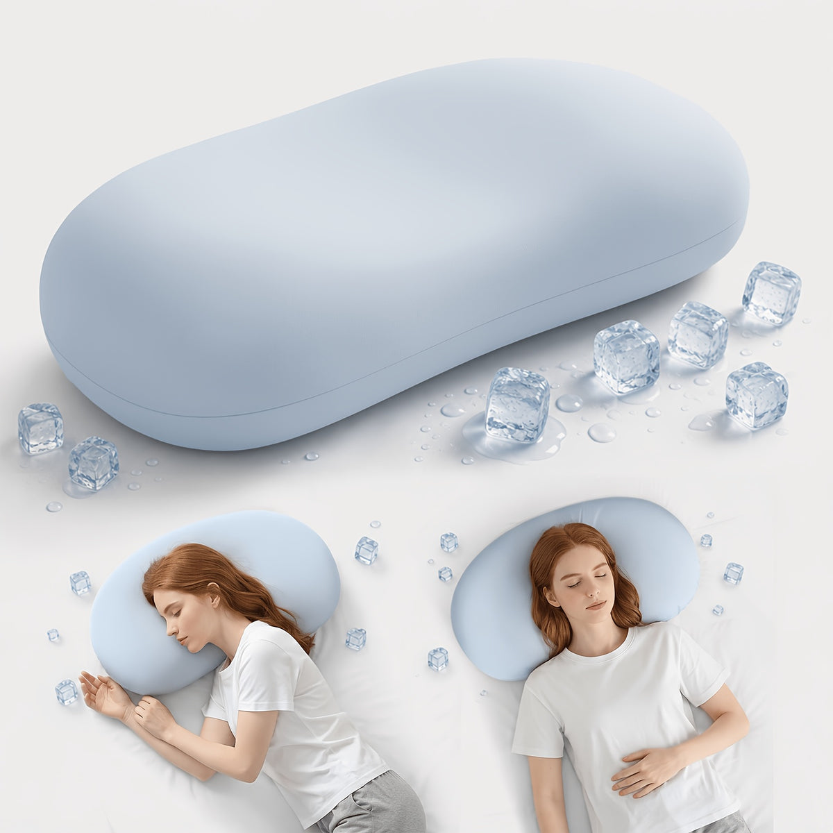 1pc Cloud Pillow for Neck Support, Ergonomic Contoured Design with Cooling Cover, All-Season Cooling Bed Pillow, Machine Washable, Multi-Color Options