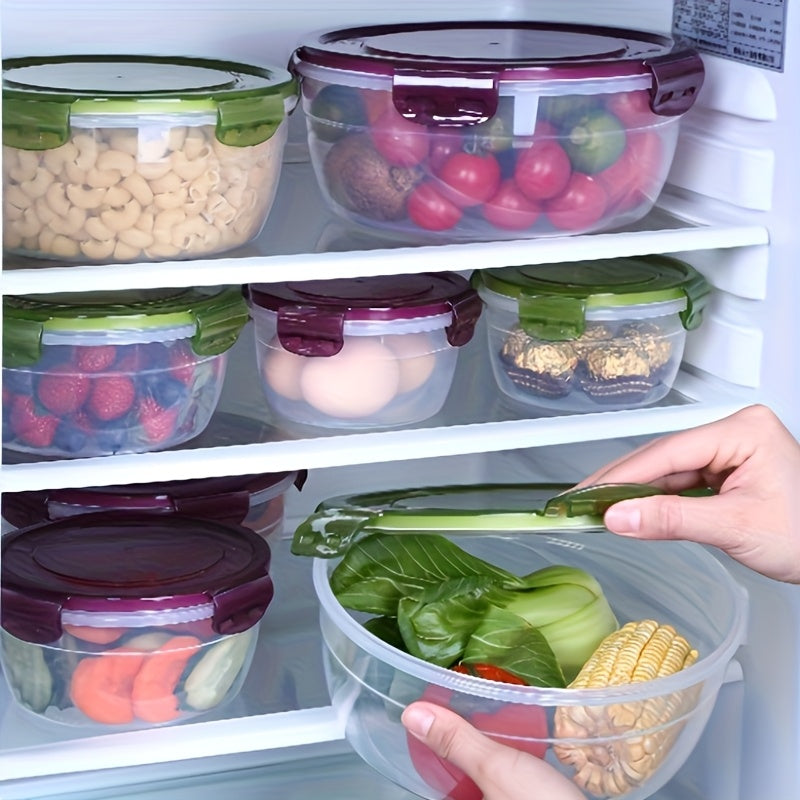 3/4pcs Large Capacity Plastic Refrigerator Storage Boxes - Keeps Fruit, Vegetable, Meat, Egg, Dumpling Fresh - Air-tight, Fresh-keeping, Easy-to-Clean, Stackable, Space-saving Kitchen Food Containers
