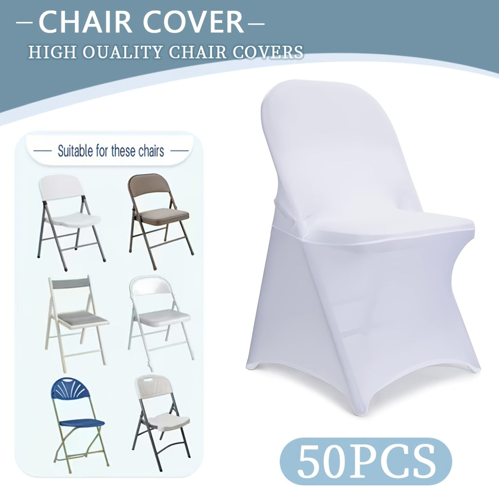 10/30/50/100pcs High-Quality Spandex Folding Chair Covers - Wedding Decorations Essential - Wedding Stuff, Perfect For Party Supplies, Birthday, Camping & Halloween Decor
