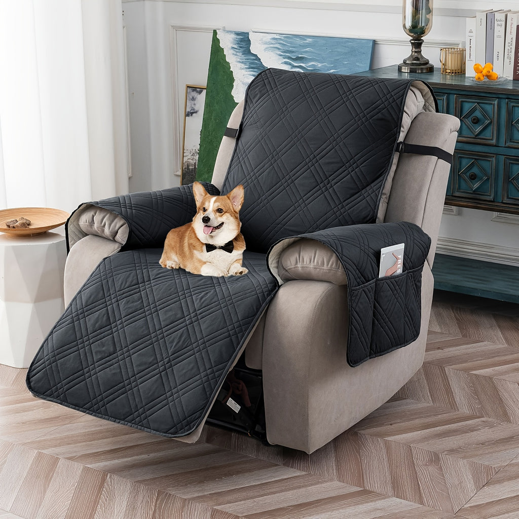 1pc 100% Waterproof Recliner Chair Cover, Non Slip Recliner Covers for Recliner Chair with Pocket, Pet Scratch-Resistant Sofa Slipcover, Washable Furniture Protector, Easy to Install for Living Room, Bedroom, And Study, Halloween Home Decorations