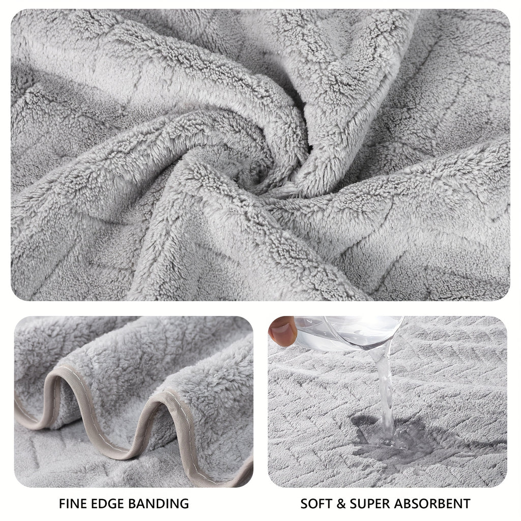 4pcs Hand Towel Set Is Made From Soft, Highly Absorbent Coral Fleece Fabric And Features Quick-drying Technology.ideal for Use At Home, Spas And Hotels, Perfect Gifts for Back to School, Labour Day, Halloween, Thanksgiving, Black Friday, Christmas!