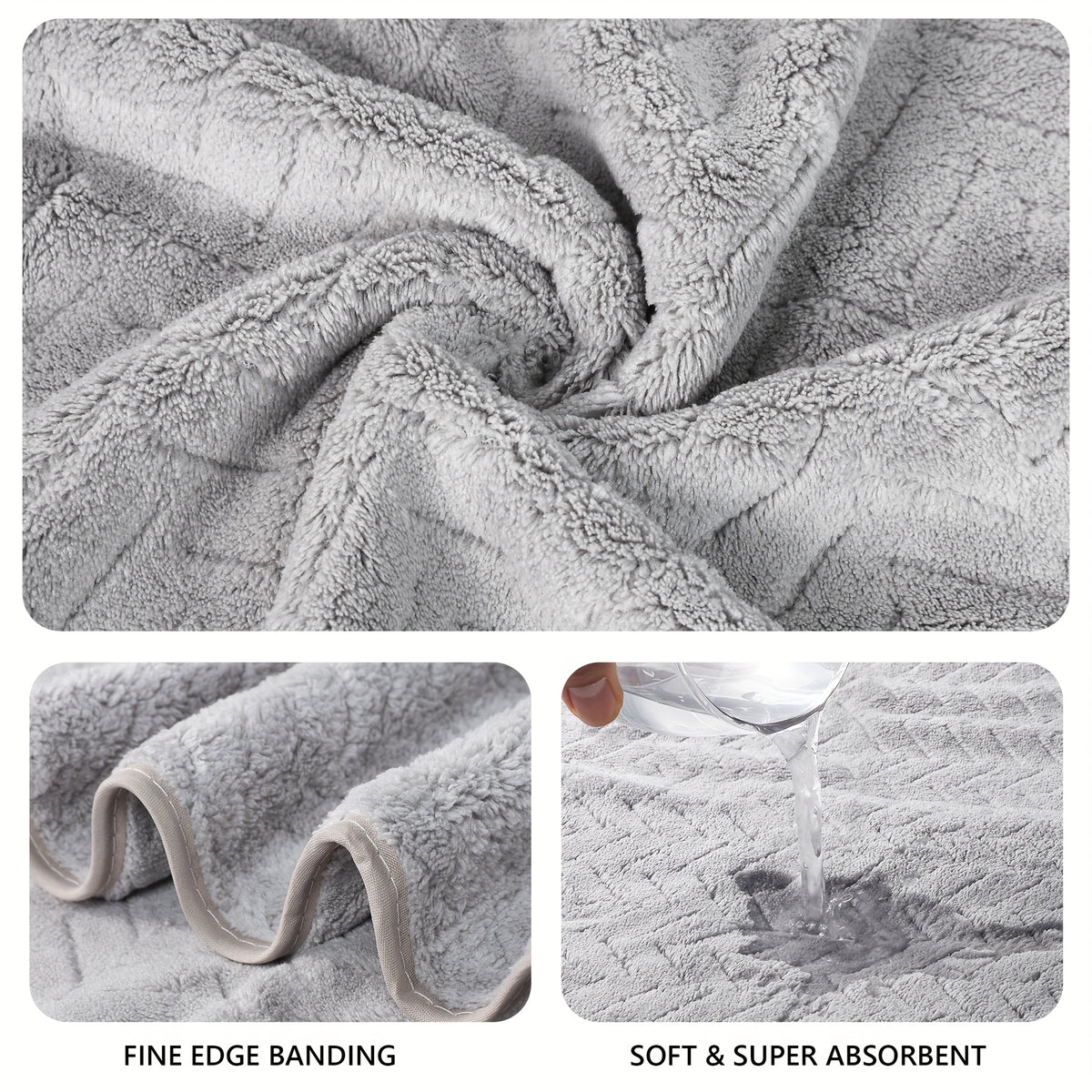 4pcs Hand Towel Set Is Made From Soft, Highly Absorbent Coral Fleece Fabric And Features Quick-drying Technology.ideal for Use At Home, Spas And Hotels, Perfect Gifts for Back to School, Labour Day, Halloween, Thanksgiving, Black Friday, Christmas!