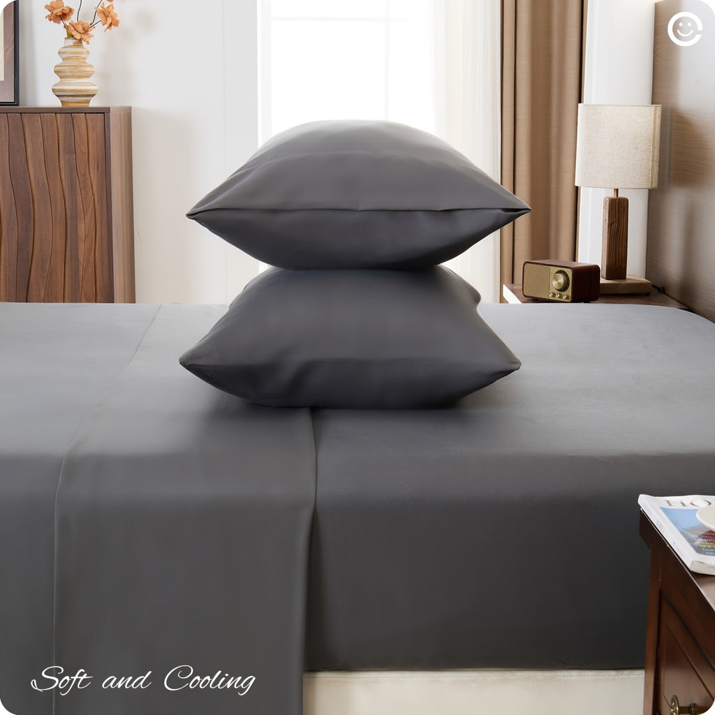 4-Piece Luxury Cooling Sheet Set - Breathable And Cooling Sheets - Hotel Luxury Sheet Set - Easy to Install And Secure - Soft, Wrinkle-Resistant Comfortable Sheets - Extra Deep Pocket Sheet Set - 4-Piece Set, Color Random