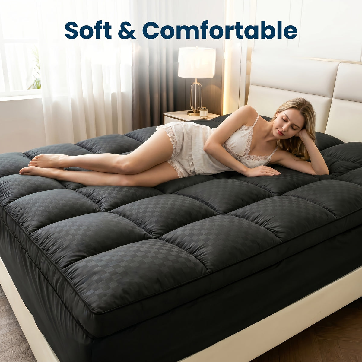 Pillow Top Mattress Pad, 1000GSM Stretchable Quilted Breathable & Machine Washable, Cooling Mattress Protector, Fit Twin/Full/Queen/King Bed RV & Sofa, 8-21 Inch Deep Pocket, Ideal Home Gift