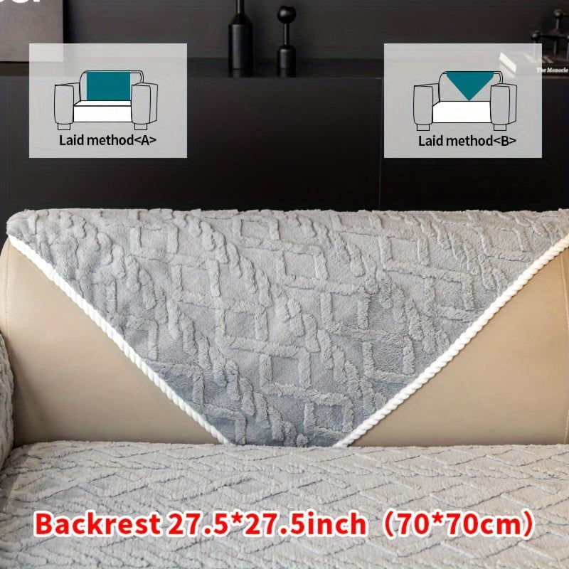 1pc Plush Sofa Mat, Pet Dog Friendly Sofa Cover, Couch Cover Plush And Delicate Soft Anti Slip Protection Sofa, Bedroom, Office, Living Room Decoration, Home Decoration Local Warehouse Send Out Goods