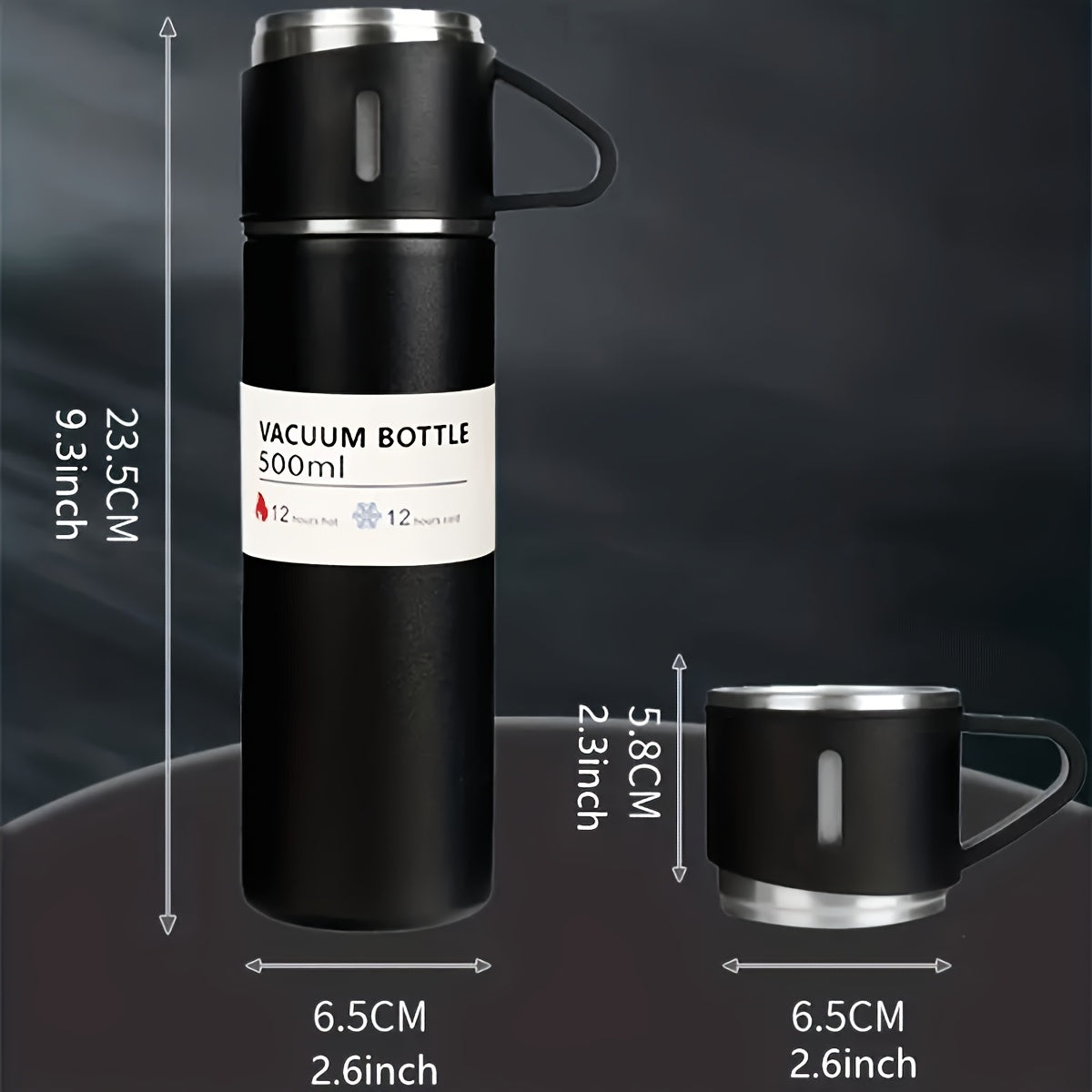 4pcs Including 3 Small Cups+1 Water Cup, Insulated Cup Set, Stainless Steel Bottle 500ml/ 16.9oz Insulated, Perfect for Hot and Cold Drinks, Perfect for Business and School Three Lid Portable Fashion Spot Business Event Gift Set Stainless