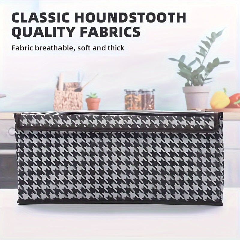 Lidded Fabric Storage Basket with Handle, Foldable Oxford Cloth or Cationic Wardrobe Organizer for Closet Shelves, Home Storage and Moving
