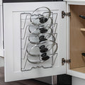 Cabinet Door Pot Lid Organizer, 5-Tier No-Drill Storage Rack for Cookware Lids and Space-Saving Kitchen Organization in Homes, Apartments and RVs
