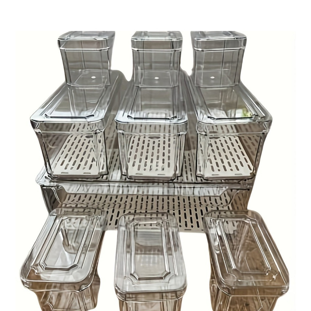 10-Pack Refrigerator Organizer Bins, Fridgeorganizers And Storage Clear, Stackable Fridgeorganizer with Lid, Bpa-Free Fruit Storagecontainers for Fridge, Kitchen, Food, Producevegetable