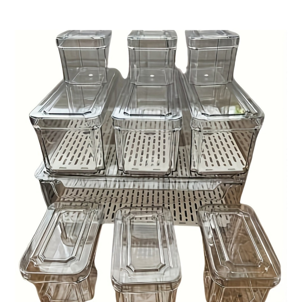 10-Pack Refrigerator Organizer Bins, Fridgeorganizers And Storage Clear, Stackable Fridgeorganizer with Lid, Bpa-Free Fruit Storagecontainers for Fridge, Kitchen, Food, Producevegetable