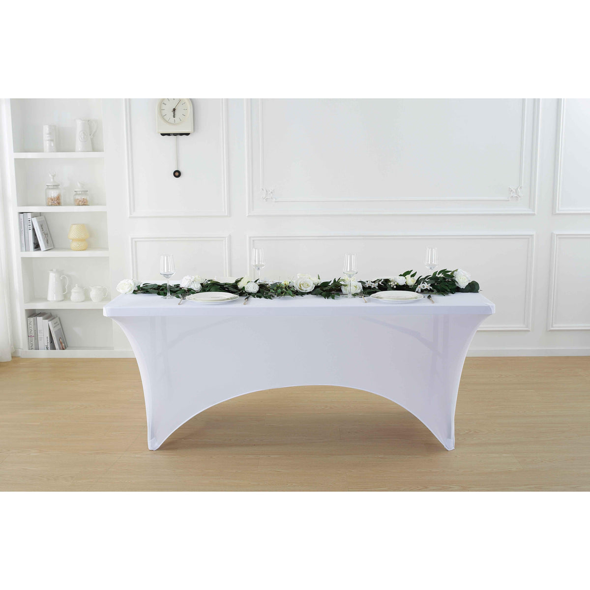 3/5pcs Spandex Tablecloth, Premium Spandex Table Cover, Fitted tablecloth, Wrinkle Resistant Stretchable Rectangle Table Cover For Event, Wedding & Parties