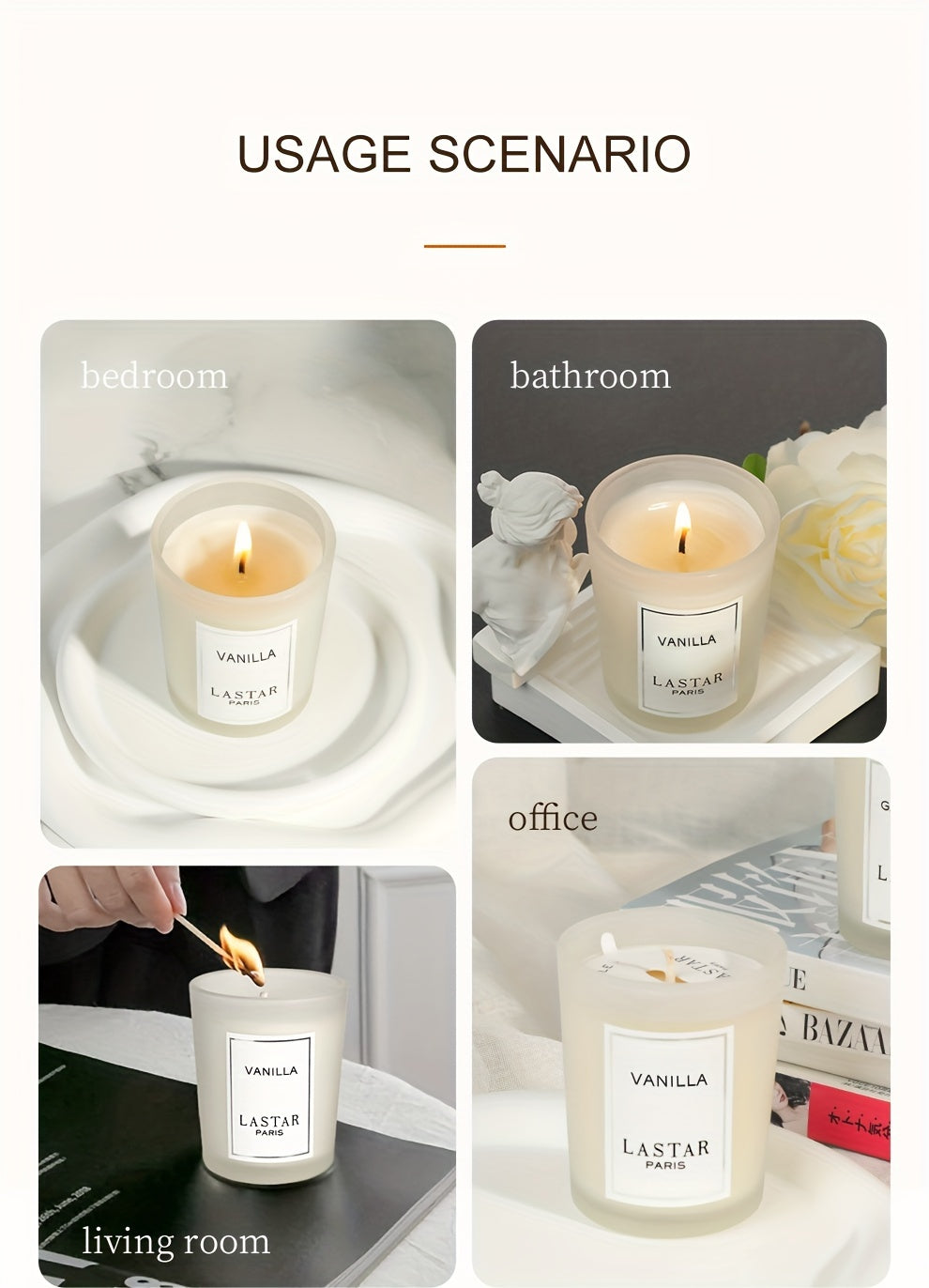 1pc Vanilla Scented Soy Wax Candle In Frosted Glass Jar - Single Wick, Smokeless, Ideal for Bedroom & Living Room Ambiance, Seasonal Celebrations, Valentine's Day Gift, Living Room Decor | Sophisticated Packaging | Smokeless Candle