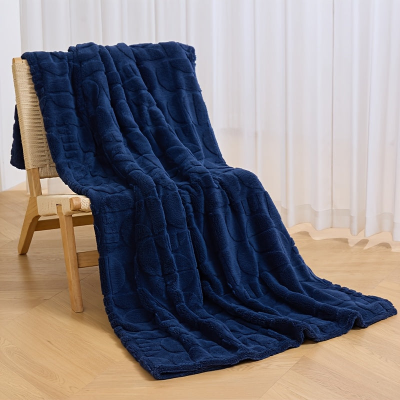 3D Geometric Patterns Blanket, Soft Cozy Fluffy Warm Hand Made Throw Blankets for Couch, Sofa, Chair, Bed, Camping, Picnic, Travel Lightweight Bed Blanket.