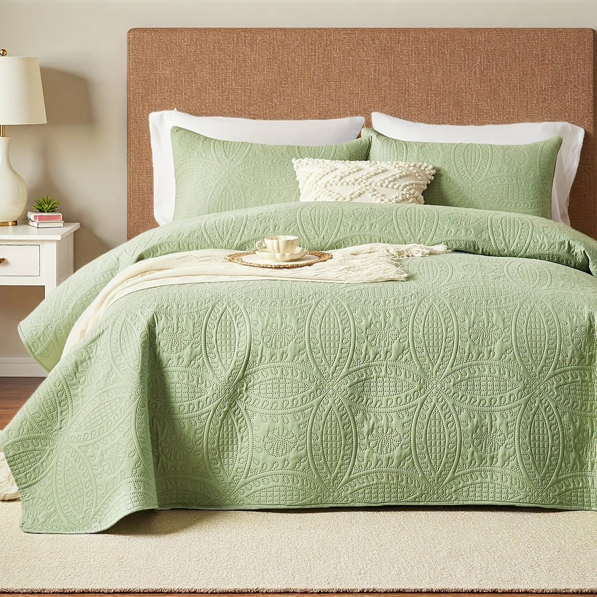 2/3pcs Quilt Set Bedspreads Queen Size - Soft & Refreshing Quilt Lightweight Microfiber Bedspread(1 Quilt, 1 Or 2 Pillow Cases) - Modern Style Coin Pattern Coverlet For All Seasons - Family Gift Set, Multiple Colors Plus Random Color Available