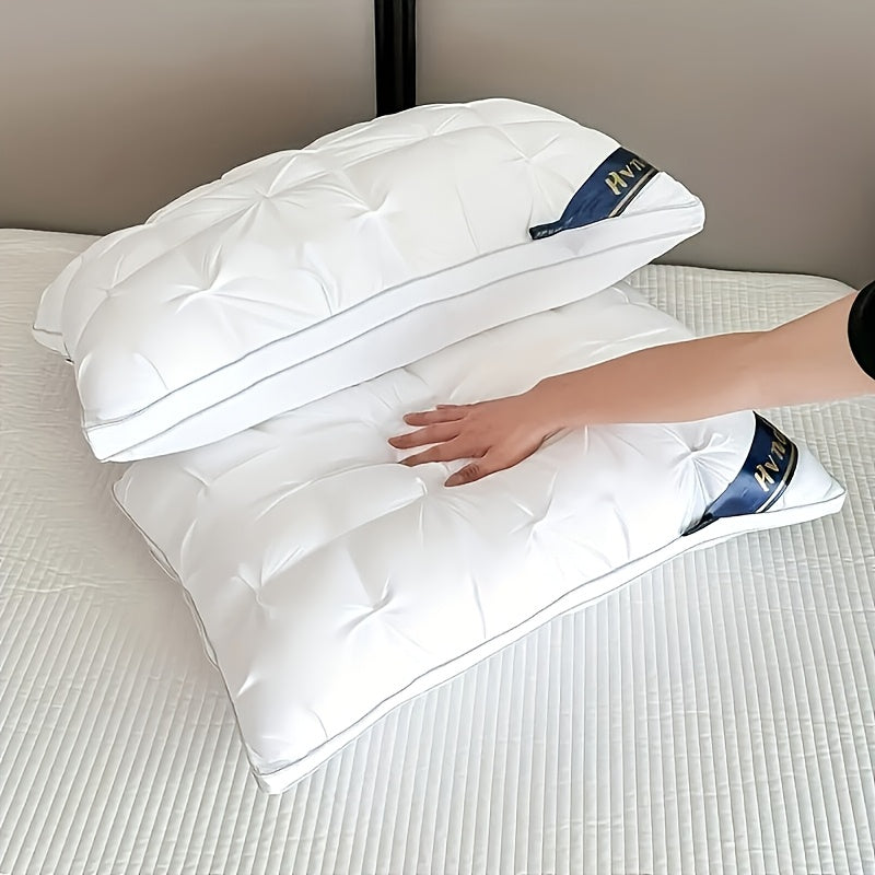 2 Luxury Hotel-quality Pillows, Queen/King Size, with High-resilience Plush Pillow Cores and Hypoallergenic Polyester Fabric. Soft and Comfortable, They Promote Deep Sleep and Are Suitable for Both Side and Back Sleepers. Cool and Breathable