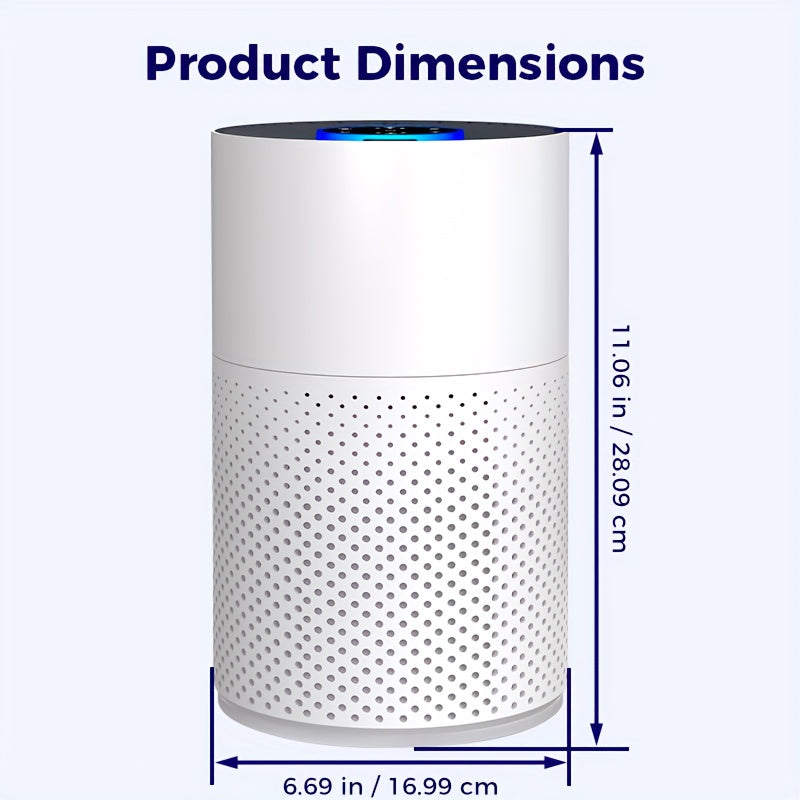 Air Purifier for Home Allergies Pets Hair In Bedroom, 3-in-1 Filter Sleep Mode, Remove Dust Smoke Pollutants Odor, White Air Purifier for Home Bedroom with H13 True HEPA Filter for Smoke, Smokers, Dust, Odors, Pollen, Pet Dander