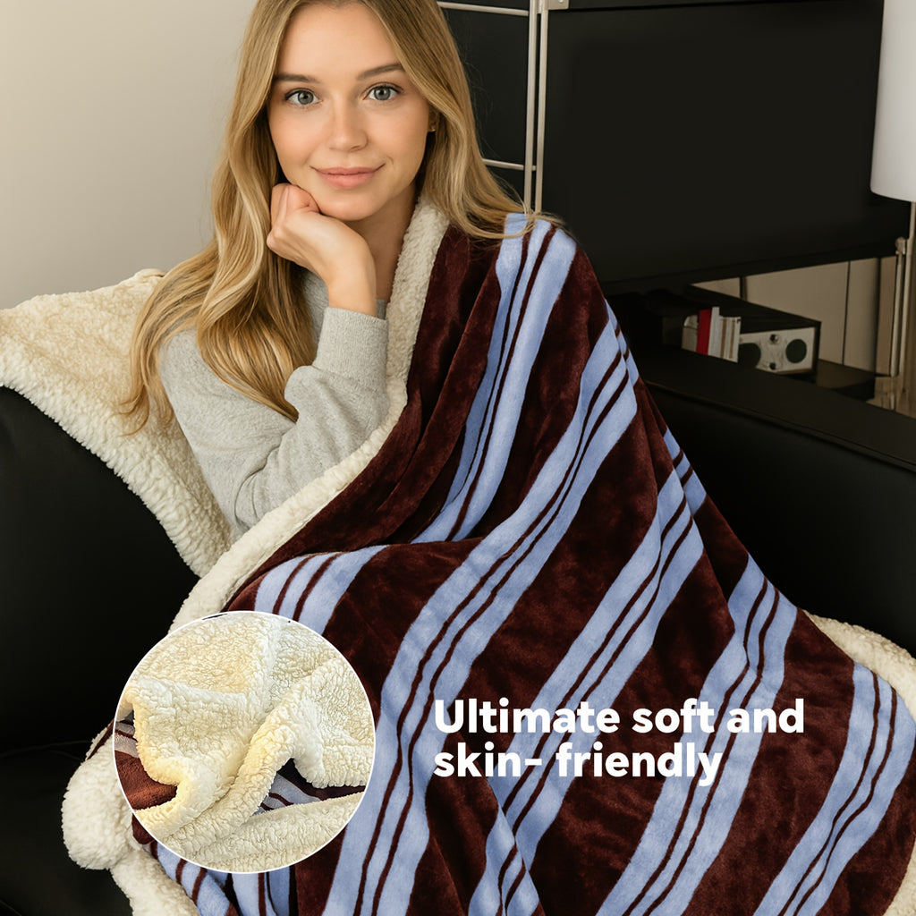 Heavyweight Bed Blanket with Pattern Options, Machine Washable Sofa and Bedroom Cover in 45 x 60 to 108 x 90 Inch Sizes for Cozy Fall and Dorm Decor
