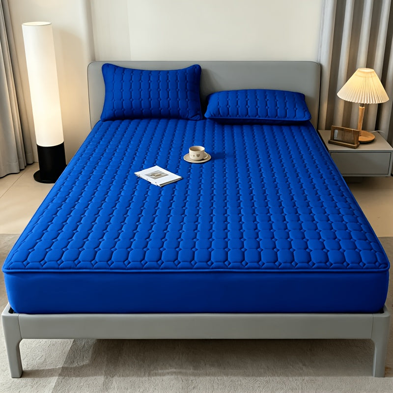 1pc High Quality Non-Slip All Season Mattress Protector, 15.75 Inches Deep Pocket, Solid Color Quilted Bed, Machine Washable, Suitable for Bedrooms, Guest Rooms, Family Essential Bedding.(No Pillowcases)