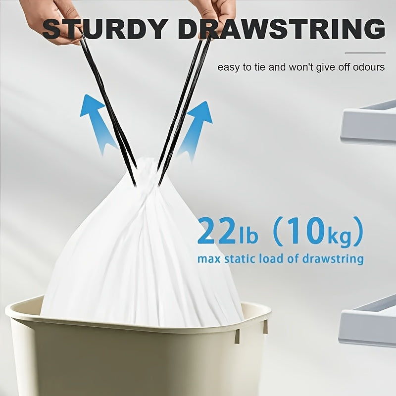 100-Pack Heavy Duty 13 Gal Drawstring Trash Bags - 1mil Leak-Proof Commercial-Grade Garbage Liners for Restaurants, Offices & High-Traffic Areas - Extra Thick Tear-Resistant Design