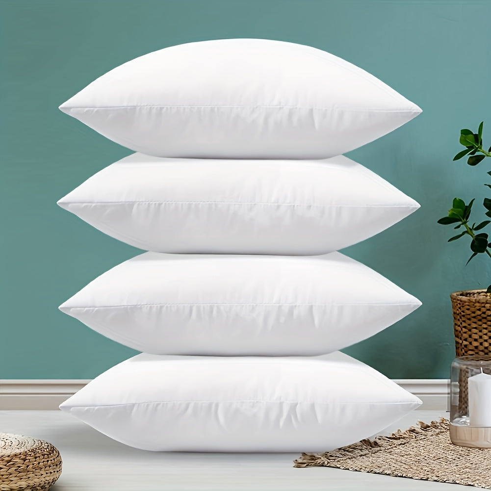 1/4pcs Soft And Fluffy White Square Filling, Insert for Placing Pillows, Hypoallergenic 100% Fiber Pillow Core, Washable, Suitable for Living Room, Bedroom, Sofa, Office, Home Decoration, Room Decoration, Outdoor Terrace Decoration; Christmas Gifts