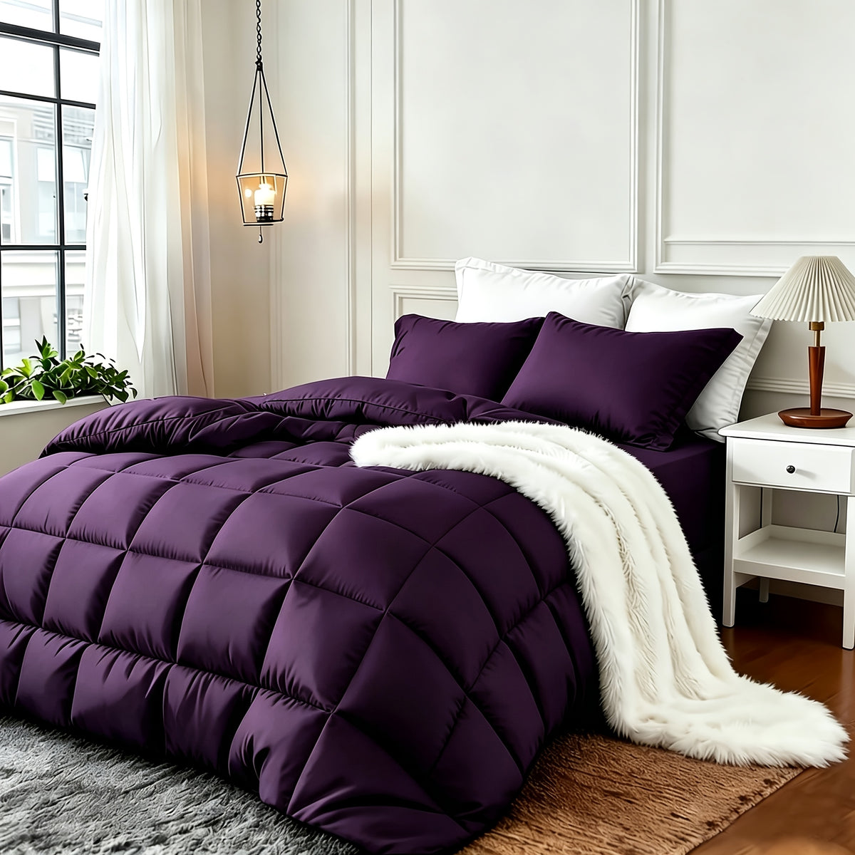 2/3pcs Red/Black Comforter Set Queen King Twin, All Season Comforter, 1Comforter, 1/2Pillowcases, Box Stitch Quilt, Hotel & School Quality Comforter, Home Bedding, Kids Room Decor, Halloween Christmas Holiday Gifts, Random Color