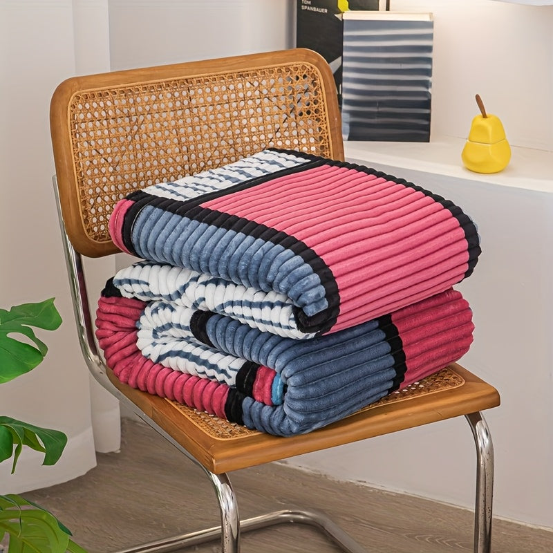 1 Comfortable Plaid Print Blanket, Super Soft Blanket, Easy And Modern Design, Suitable for Single Lunch Break Leg Blanket, Summer Full Body Blanket, Universal for All Seasons, Multi-Purpose Blanket