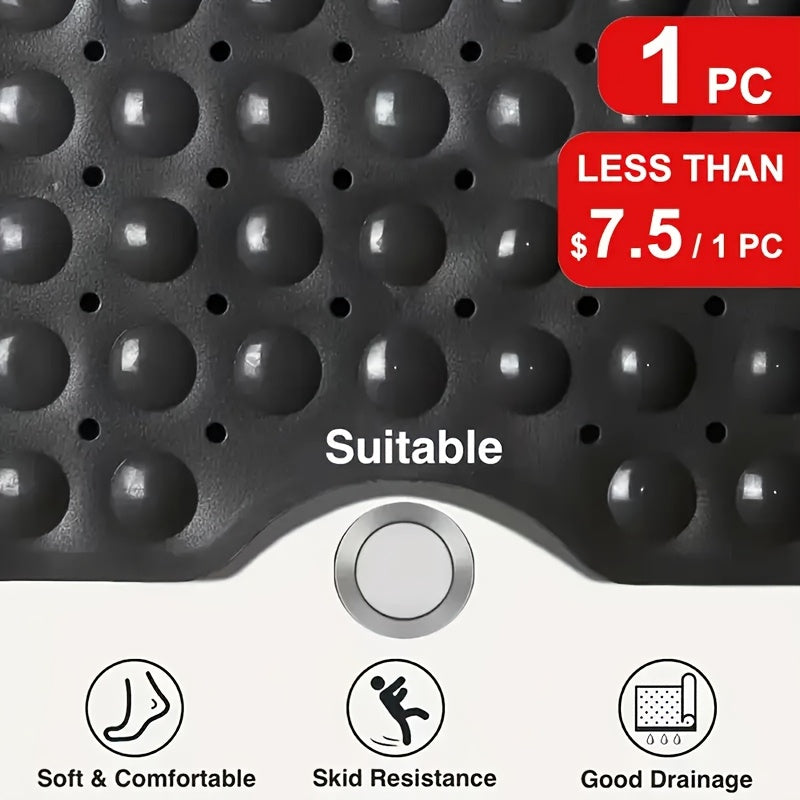 Extra Long Non-Slip Bath Mat with Suction Cups - Large Bath, Machine Washable Quick-Dry Shower Carpet with Drain Holes, Non-Slip Bathtub Mat for Bathroom, Shower, Tub - Enhanced Safety & Comfort, Wet Area Protection, Textured Surface, Durable Construction