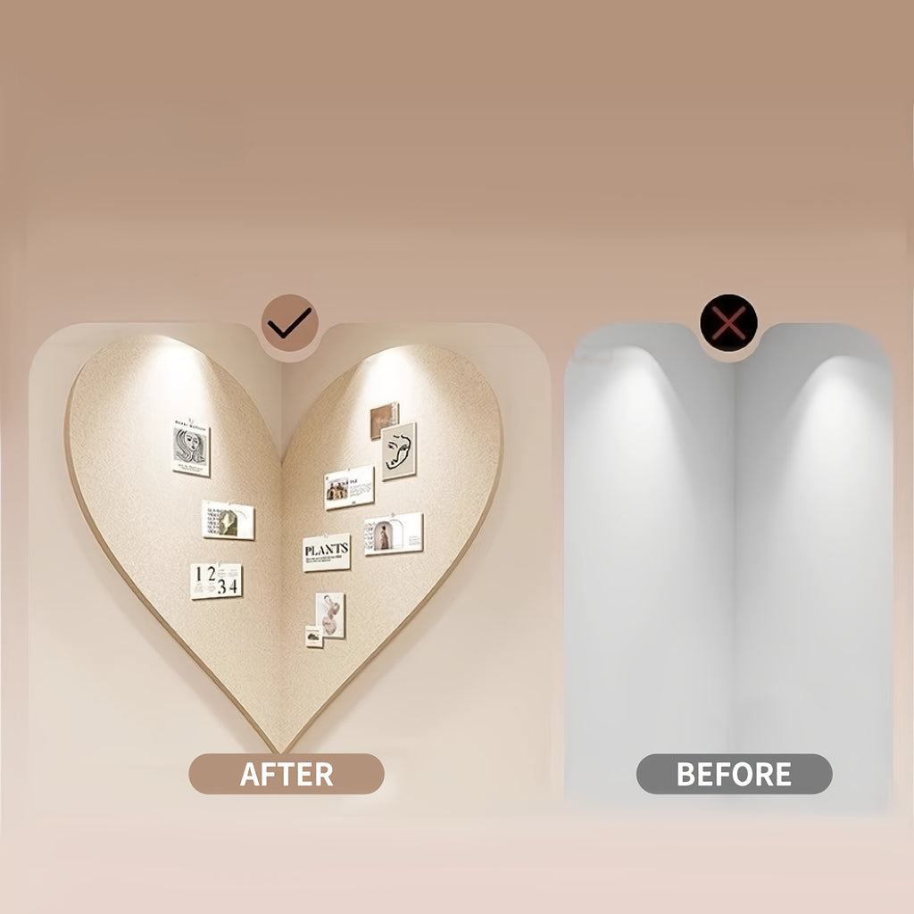 Heart Shaped Photo Memory Board, 25 x 19.5 Inch Felt Wall Display with Message Zone for Love Notes, Travel Memories and Sentimental Home Decor Gifts