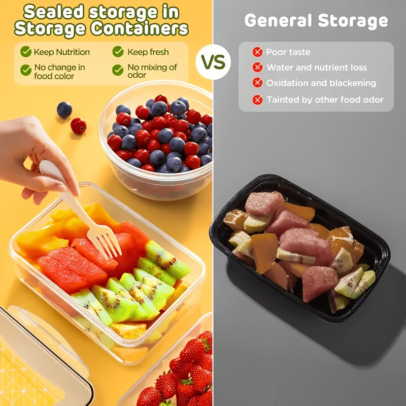 48/24pcs Food Storage Container Set, Fresh-Keeping Boxes, Easy-to-Secure Lids -  Airtight Plastic Containers, Suitable For Pantry, Travel, Outdoor Picnics, Kitchen Organization, Comes With Labels And Marker, (24/12Lids + 24/12Containers)