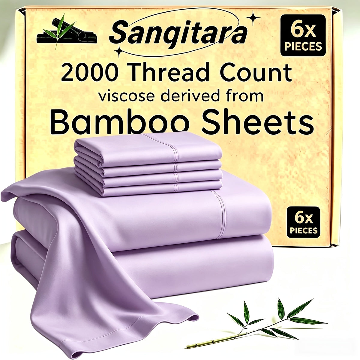 Extra Deep Pocket 10%Bamboo Fiber Bed Sheet Set - Breathable Bed Sheet - Luxury Hotel Bed Sheet Set - Soft, Wrinkle-Resistant, And Comfortable - Easily Fits Extra Deep Mattresses. Includes Pillowcases, Flat Sheet, And Fitted Sheet