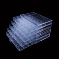 Nail Art Storage Organizer, Clear Five-Layer Drawer Box with 120 Compartments for Small Nail Accessories, Rings, Earrings and Everyday Jewelry Organization