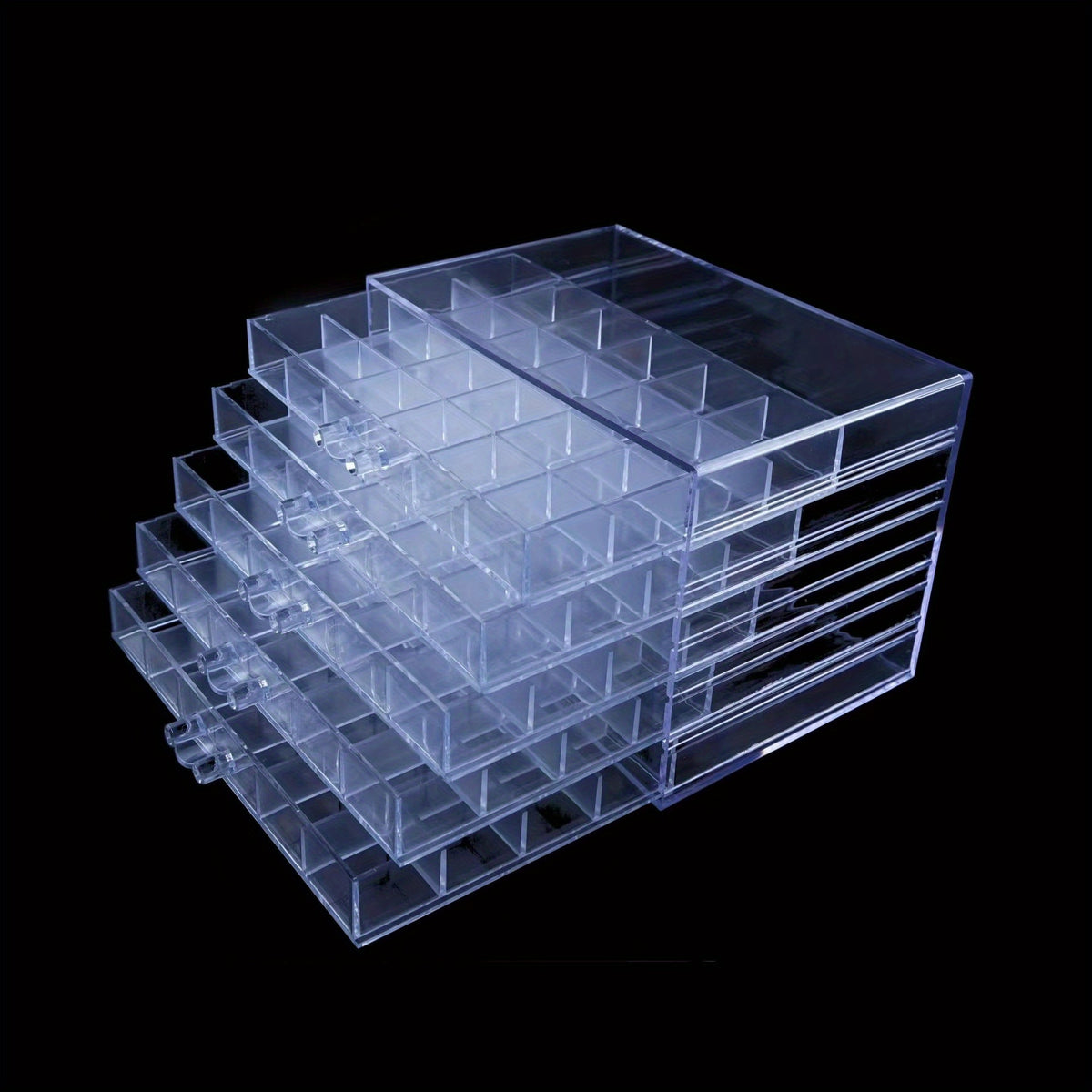 1pc, 5-layer Drawer-type Nail And Accessory Storage Box, Transparent Style, Drawer-type Is Also Easy To Access, Suitable For Small Storage Containers Of Nail Art, Necklaces, Earrings, Rings And Other Accessory Items, Jewelry Boxes
