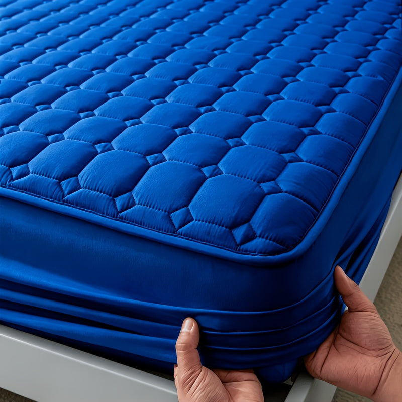 1pc High Quality Non-Slip All Season Mattress Protector, 15.75 Inches Deep Pocket, Solid Color Quilted Bed, Machine Washable, Suitable for Bedrooms, Guest Rooms, Family Essential Bedding.(No Pillowcases)