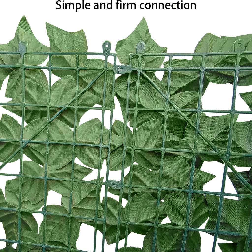 40x120 Inch Large Artificial Ivy Privacy Fence Panel - UV-Resistant Heavy Duty Plastic Leaf Screen with 20 Installation Ties, Realistic Evergreen Hedge Panel Suitable for Indoor/Outdoor Use, Easy Installation, No Maintenance Required - Privacy Fence