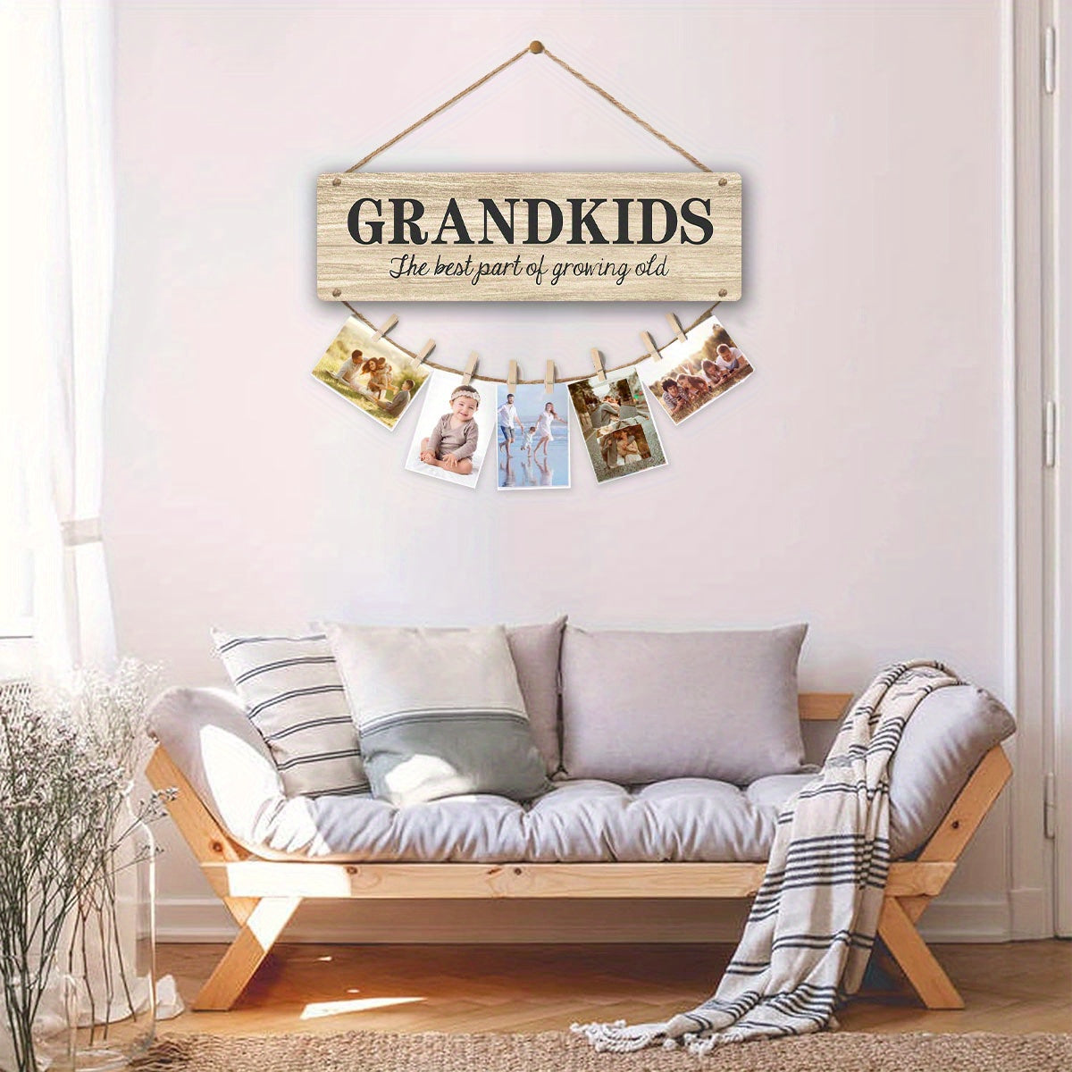 Grandkids Photo Holder for Grandparents, Side by Side or Miles Apart Family Picture Display Gift for Grandma and Grandpa on Birthdays and Christmas