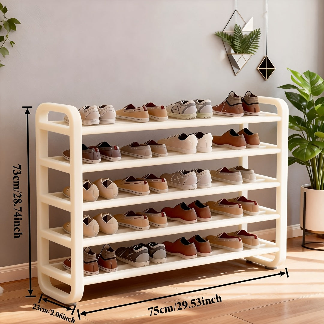 Space-Saving 5-Tier Shoe Rack, Durable, Narrow Design, Multi-Layer Craftsmanship, No Wood, Floor Mount, with Electricity-Free Use for Entryway And Dorm Storage, Living Room Compatible, Shoe Racks, Shoe Storage Organizer, Shelf