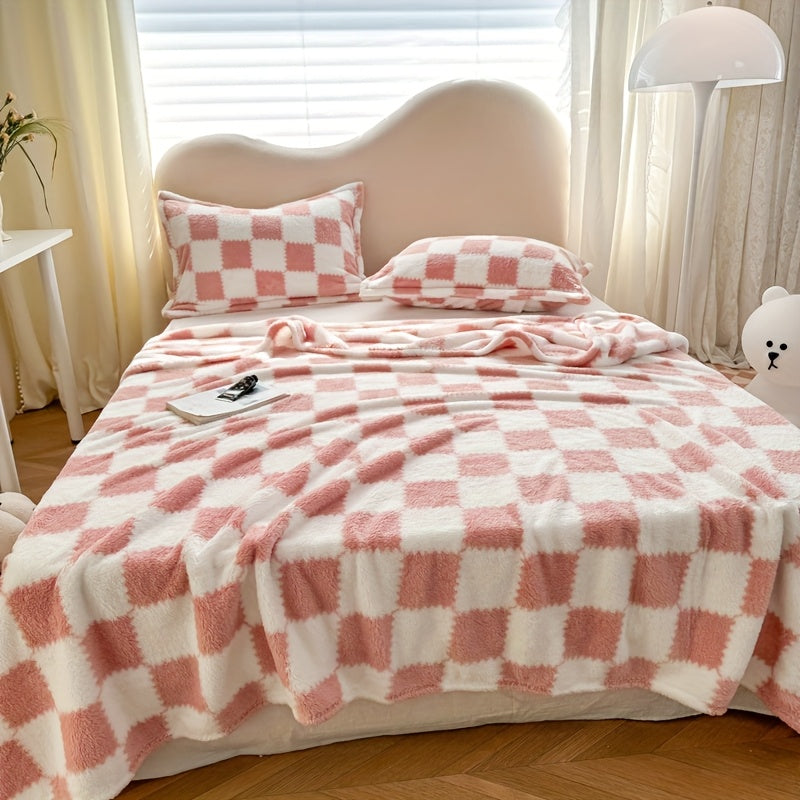 Double-sided Velvet Plaid Black And White Goods Pink And White, Super Soft And Comfortable Panda Velvet, Travel Blanket Suitable for Home Bedroom Sofa Blanket Can Be Machine Washed