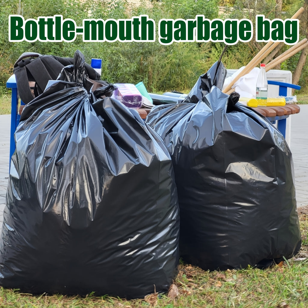 Black Disposable Large Garbage Bag in Kitchen Trash Can, Super Strong 65 Gallon Multi-Functional Cleaning Product for Industrial, Garden, Home, Business - Durable, Leak-Proof, Easy to Use