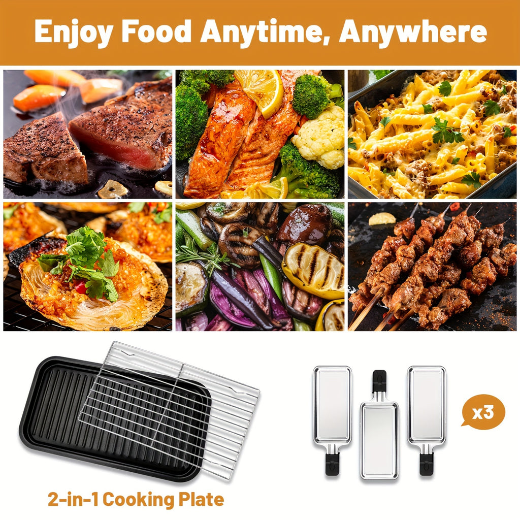Smokeless Electric Grill | Indoor Grill with Removable Non-Stick Plate, 1700W, Portable BBQ Grill, Electric Griddle, Stainless Steel, Dishwasher Safe, Perfect Gift for Christmas